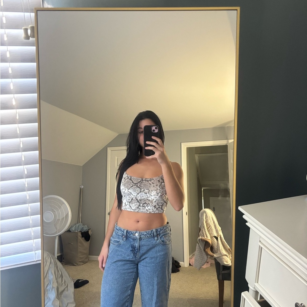 Windsor Black and White Snake Print Tank Top